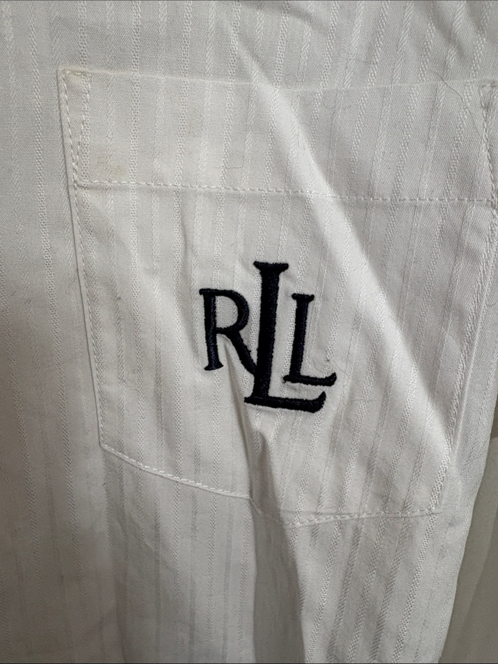 Ralph Lauren White Button-Down Shirt with RLL Chest Monogram - Picture 4 of 8